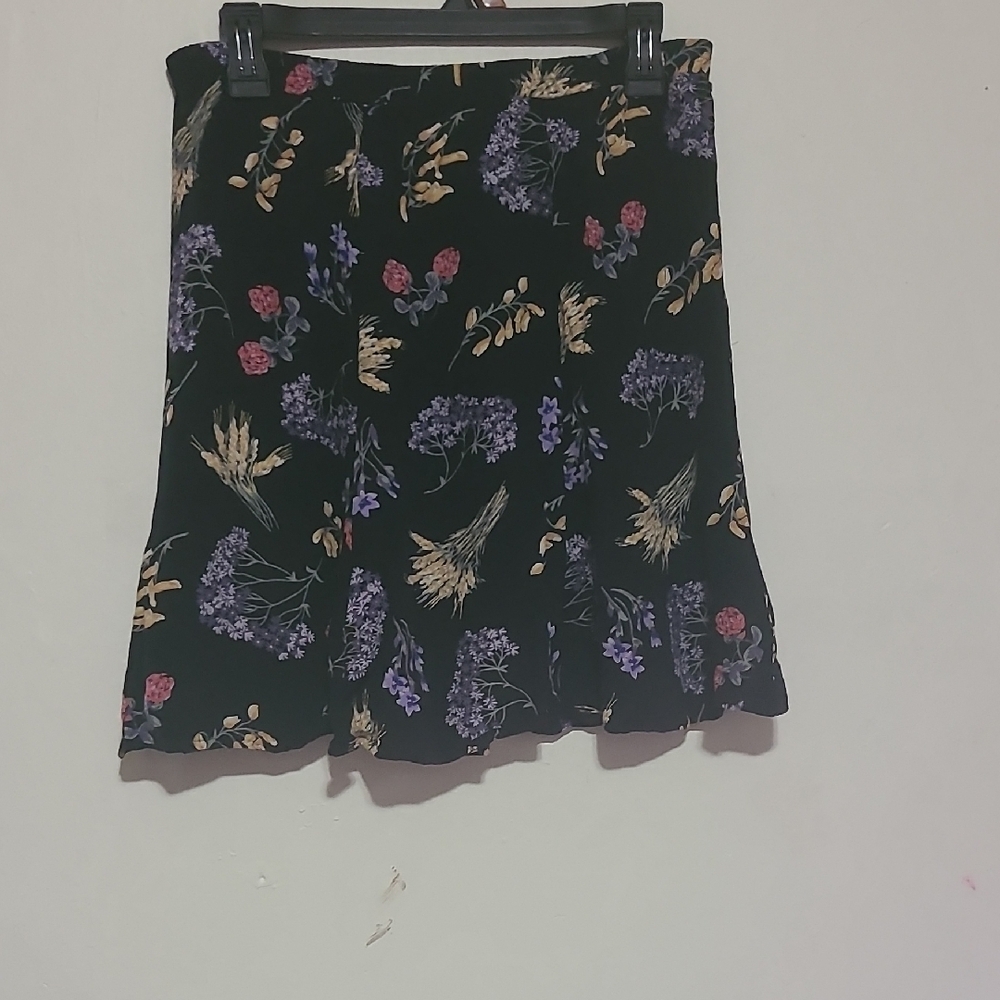 Black With Pink and Yellow A-line Mini Skirt for Casual Wear